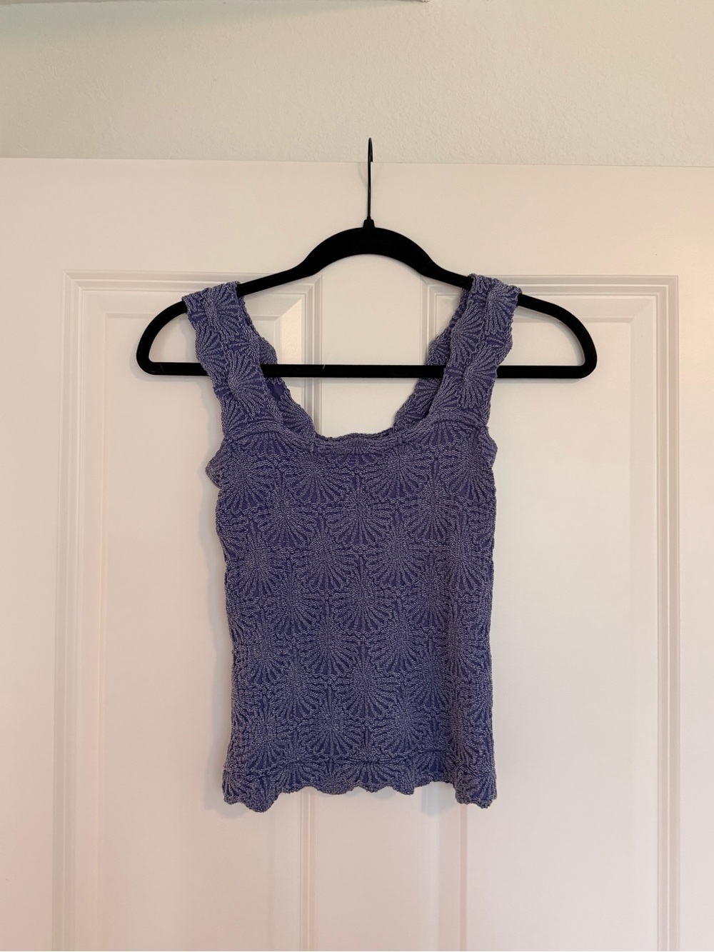 Crochet Square-Neck Tank Top in Lavender